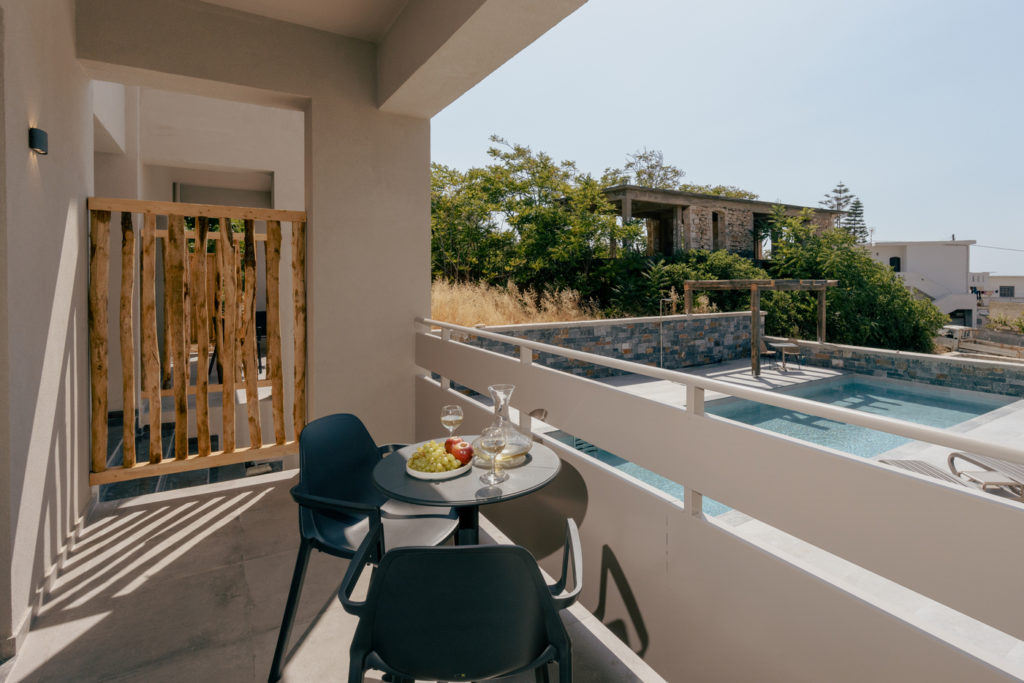 balcony with pool view